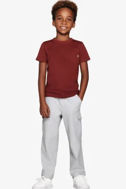 T-shirt basic con taschino bordeaux Kids