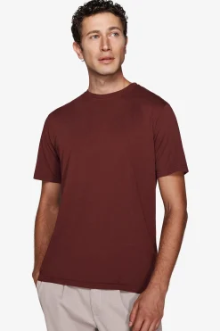 T-shirt basic in cotone leggero bordeaux