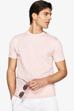 T-shirt basic in cotone leggero rosa