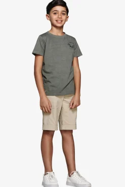 T-shirt basic verde con stampa Kids