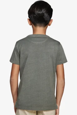 T-shirt basic verde con stampa Kids