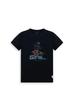 T-shirt blu con stampa Kids