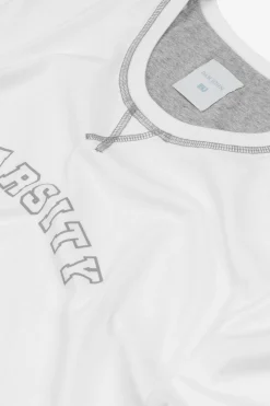 T-shirt con logo panna DNJ
