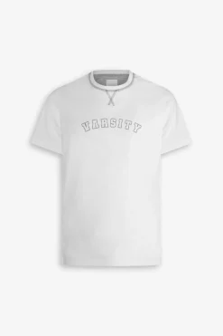T-shirt con logo panna DNJ