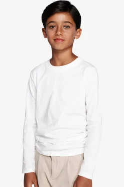 T-shirt con ricamo bianca Kids
