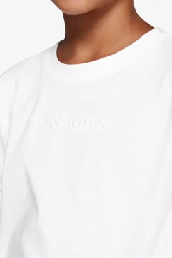 T-shirt con ricamo bianca Kids