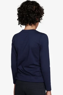 T-shirt con ricamo blu Kids