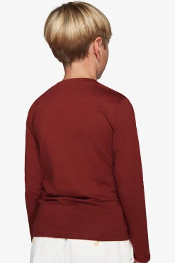 T-shirt con ricamo bordeaux Kids