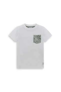 T-shirt con taschino bianca Kids