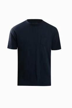 T-shirt girocollo con taschino navy
