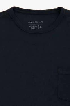T-shirt girocollo con taschino navy