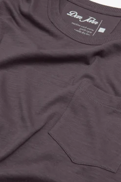 T-shirt girocollo con taschino melanzana