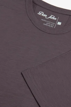 T-shirt girocollo con taschino melanzana