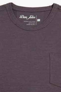 T-shirt girocollo con taschino melanzana