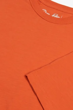 T-shirt girocollo con taschino arancio