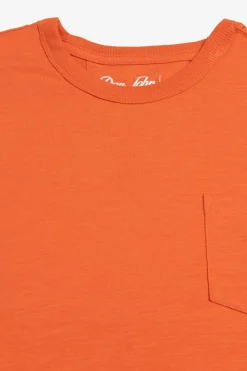 T-shirt girocollo con taschino arancio