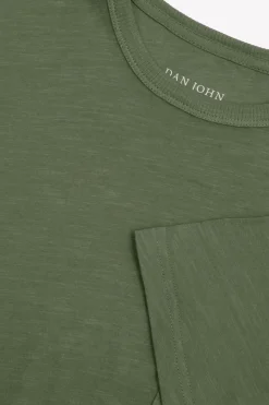 T-shirt girocollo con taschino verde