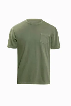 T-shirt girocollo con taschino verde