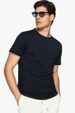 T-shirt in cotone leggero blu DNJ