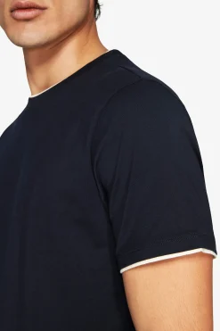 T-shirt in cotone leggero blu DNJ