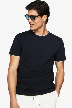T-shirt in cotone leggero blu DNJ