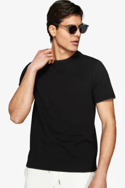 T-shirt in cotone leggero nera DNJ