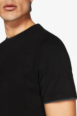 T-shirt in cotone leggero nera DNJ