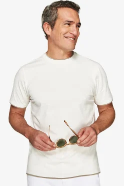 T-shirt in cotone leggero panna DNJ
