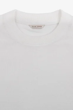 T-shirt in maglia armaturata panna