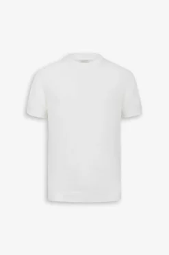 T-shirt in maglia armaturata panna
