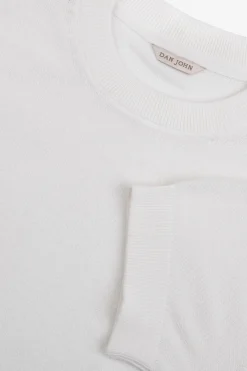 T-shirt in maglia armaturata panna
