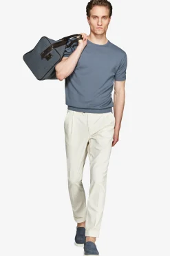 T-shirt in maglia basic in cotone avion