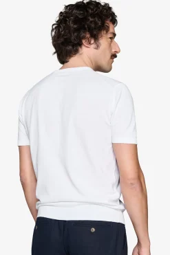 T-shirt in maglia basic in cotone bianca