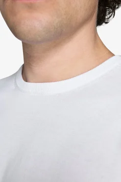 T-shirt in maglia basic in cotone bianca