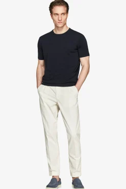 T-shirt in maglia basic in cotone blu