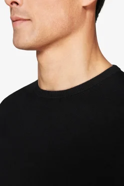 T-shirt in maglia basic in cotone nera