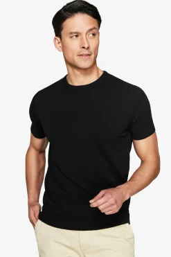 T-shirt in maglia basic in cotone nera