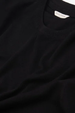 T-shirt in maglia melange nero