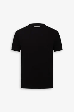 T-shirt in maglia melange nero