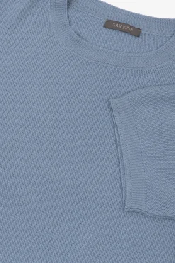 T-shirt in maglia nido d'ape celeste