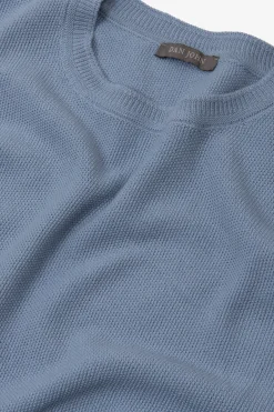 T-shirt in maglia nido d'ape celeste