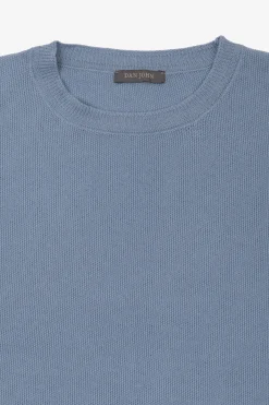 T-shirt in maglia nido d'ape celeste