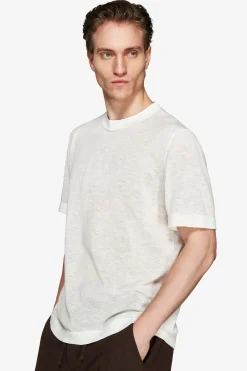 T-shirt misto lino bianca 