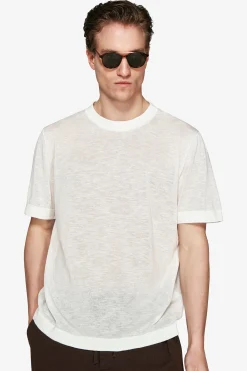 T-shirt misto lino bianca 