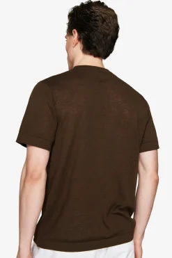 T-shirt misto lino moro 