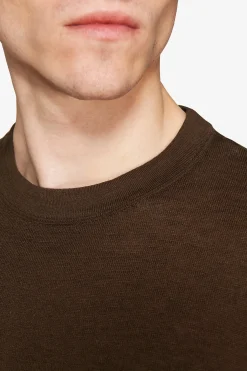T-shirt misto lino moro 