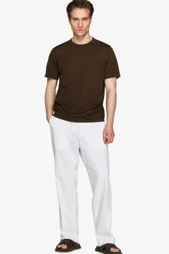 T-shirt misto lino moro 