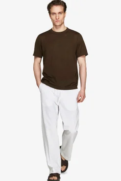 T-shirt misto lino moro 