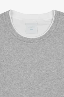 T-shirt profili a contrasto DNJ grigia