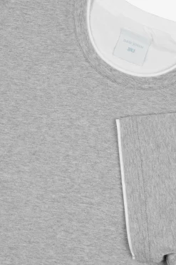 T-shirt profili a contrasto DNJ grigia